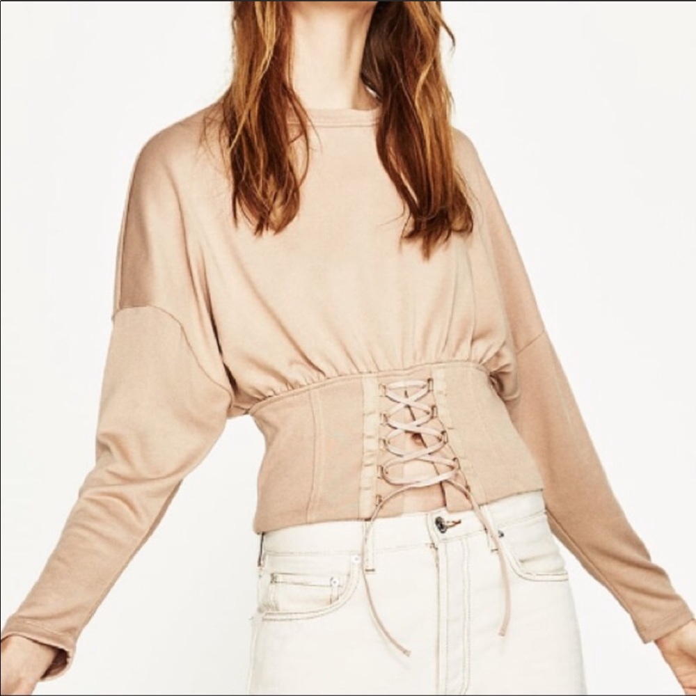 Zara corset long sleeve top